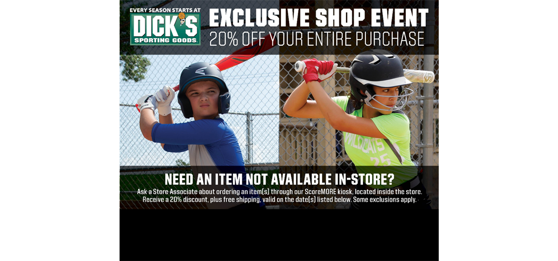 Dick's sporting goods shopping event Aug 22-25